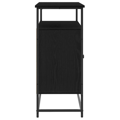 Sideboard Schwarze Eiche 100x35x80 cm Holzwerkstoff und Stahl