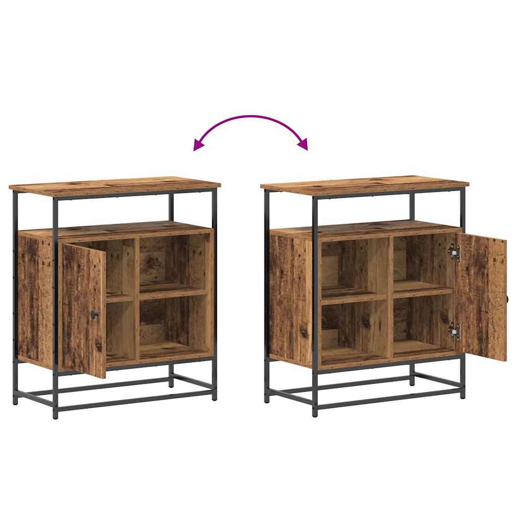 Sideboard Alte Holz 69x35x80 cm Ingenieurholz und Stahl