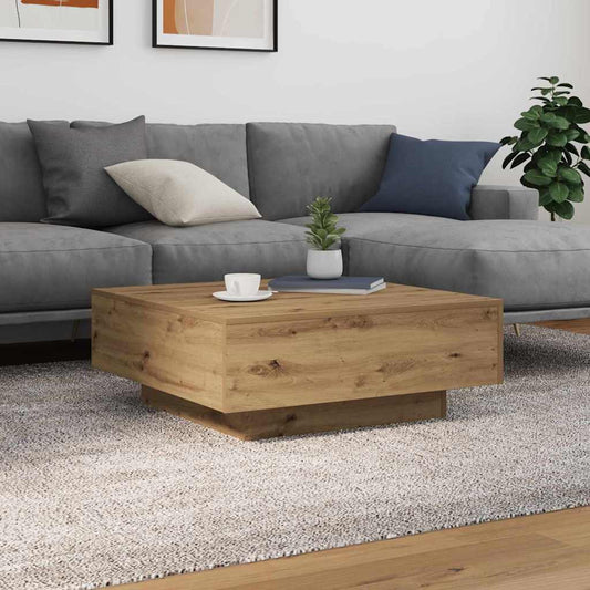 Couchtisch Eiche handwerklich 80 x 80 x 31 cm Holzwerkstoff