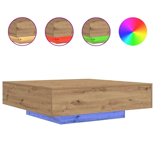 Couchtisch Eiche handwerklich 100 x 100 x 31 cm Holzwerkstoff