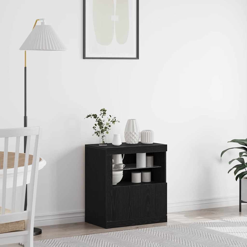 Sideboard Schwarz 60,5 x 37 x 67 cm Holzwerkstoff
