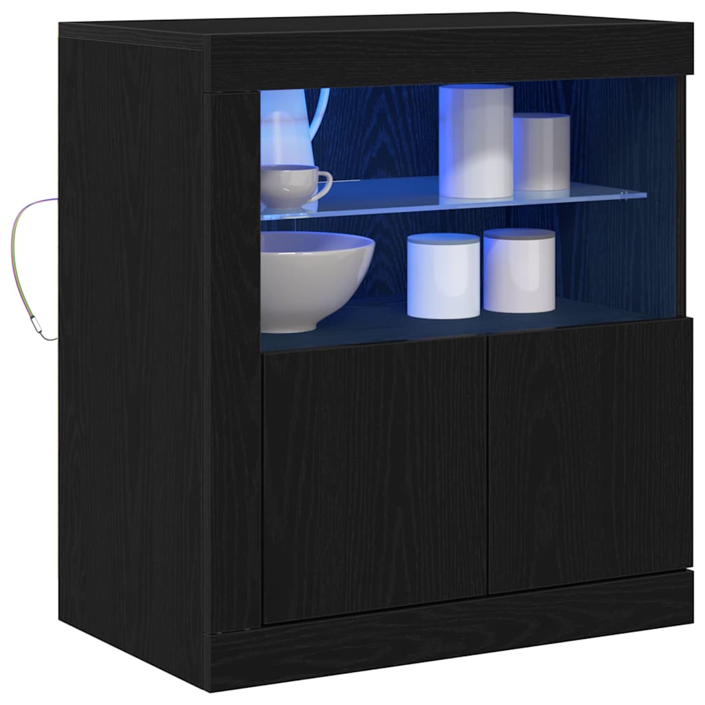 Sideboard Schwarz 60,5 x 37 x 67 cm Holzwerkstoff