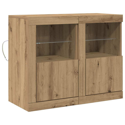 Beistellschrank 2 pcs Eiche handwerklich 41 x 37 x 67 cm
