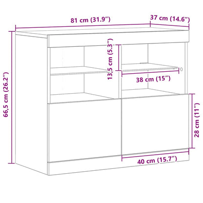 Sideboard Braun 81 x 37 x 67 cm Holzwerkstoff
