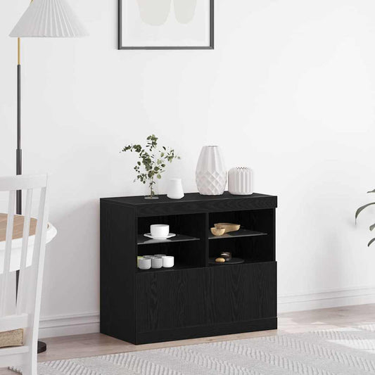 Sideboard Schwarz 81 x 37 x 67 cm Holzwerkstoff