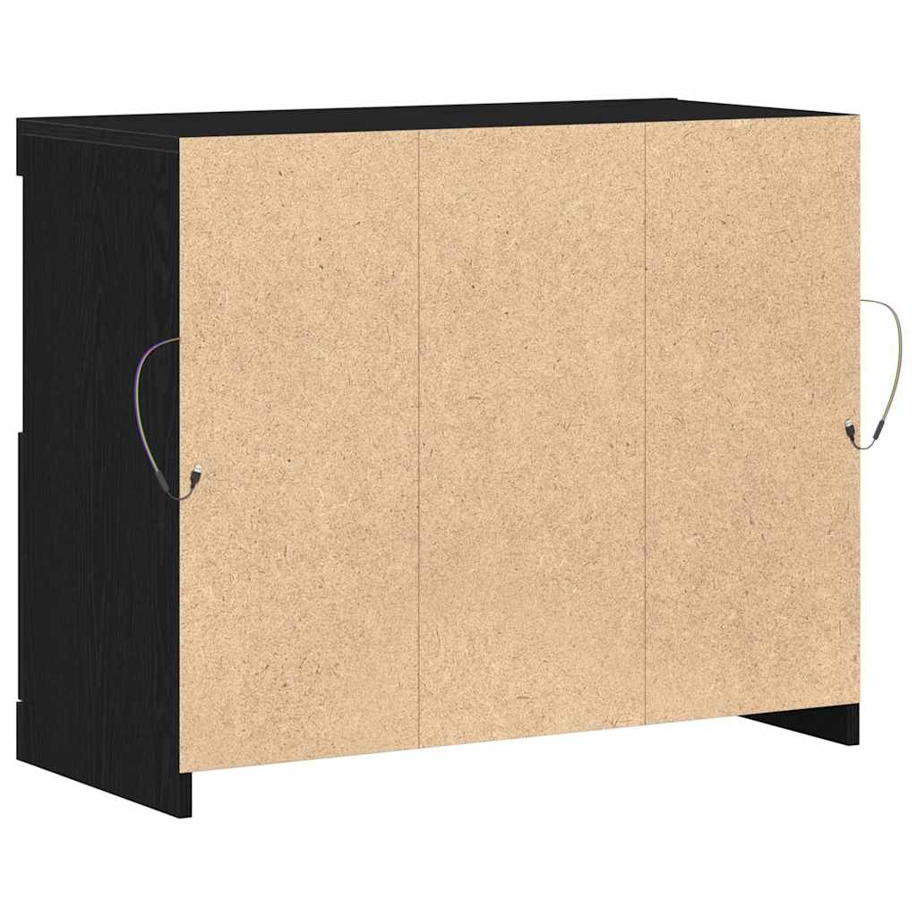 Sideboard Schwarz 81 x 37 x 67 cm Holzwerkstoff