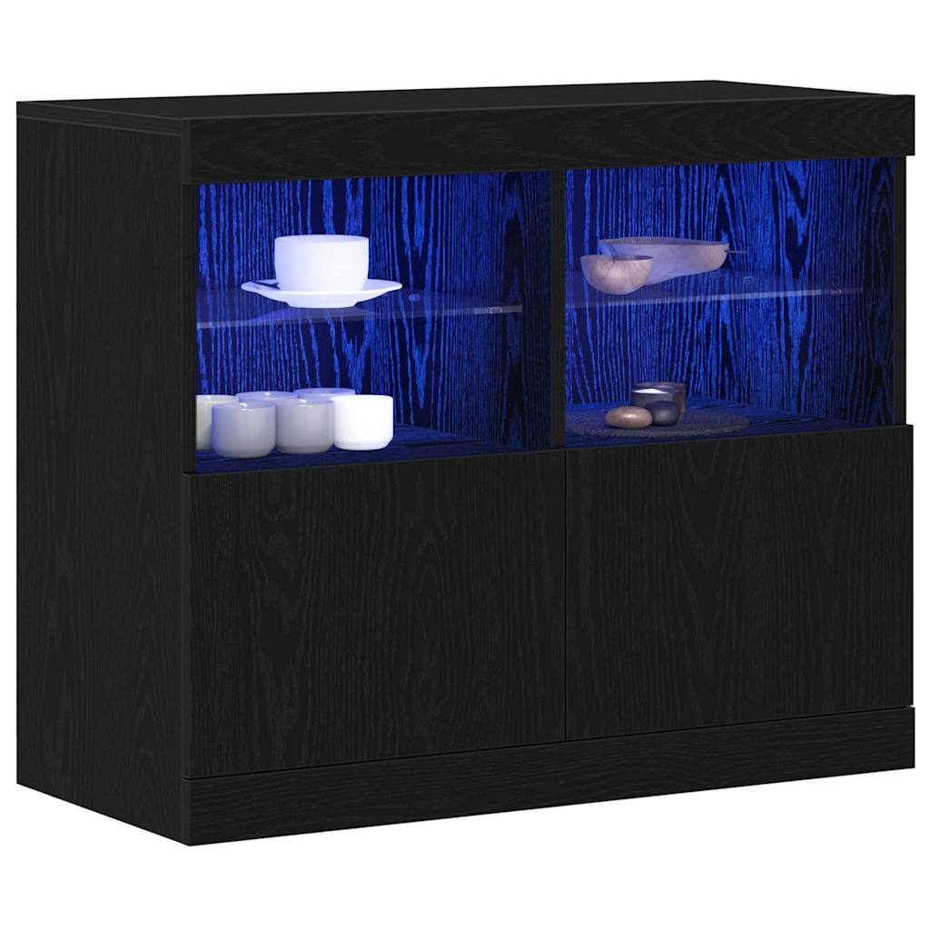 Sideboard Schwarz 81 x 37 x 67 cm Holzwerkstoff