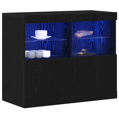 Sideboard Schwarz 81 x 37 x 67 cm Holzwerkstoff