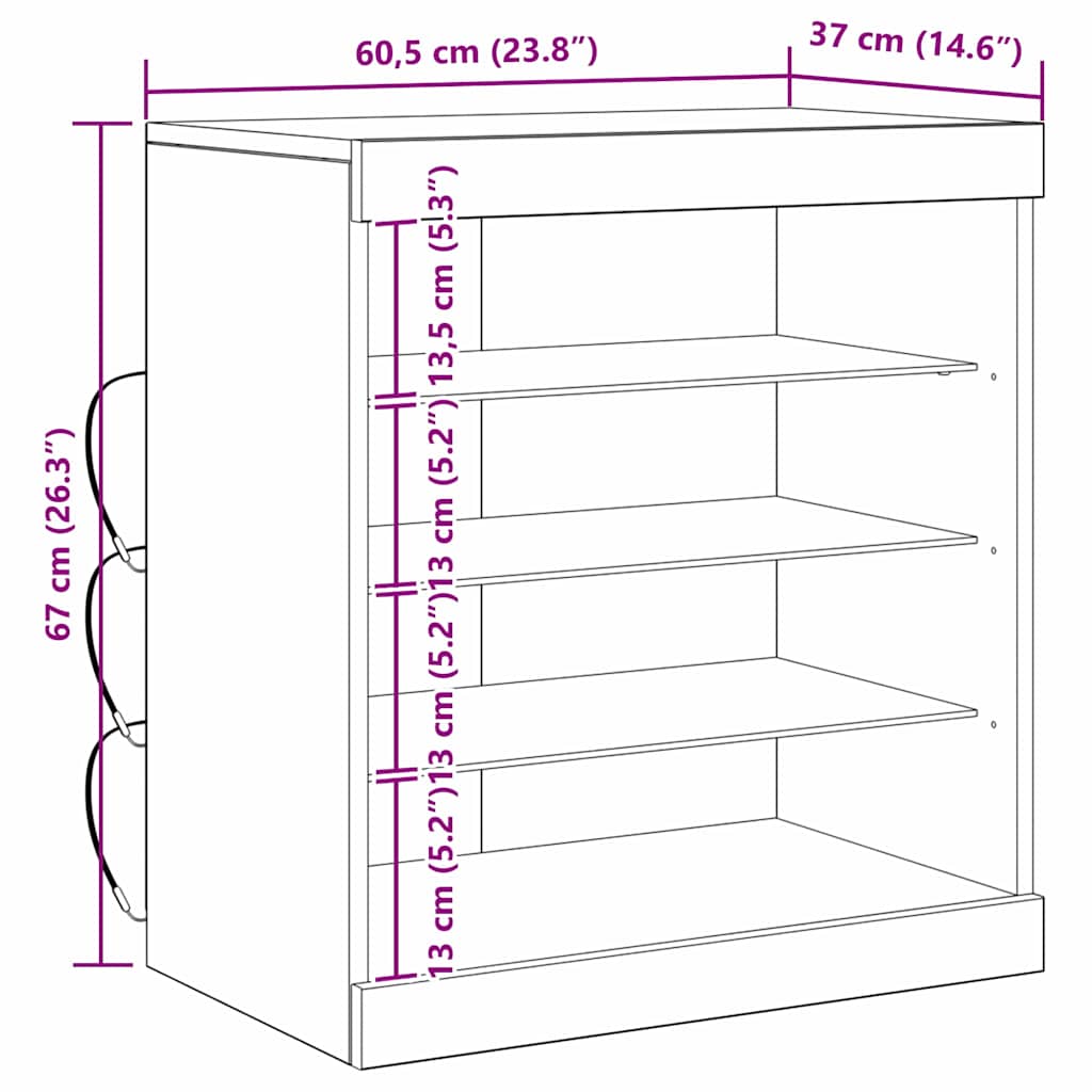 Sideboard Altholz 60,5 x 37 x 67 cm Holzwerkstoff