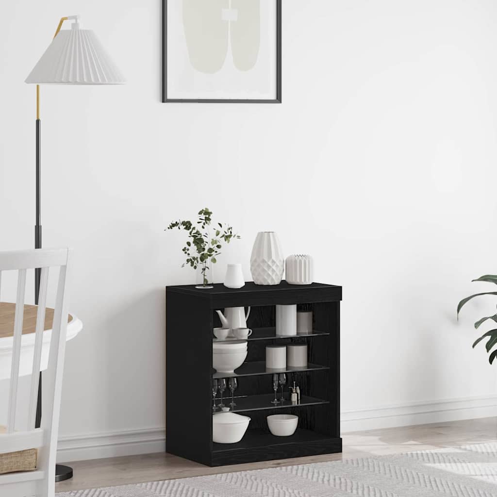 Sideboard Schwarze Eiche 60,5 x 37 x 67 cm Holzwerkstoff