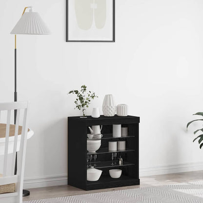 Sideboard Schwarze Eiche 60,5 x 37 x 67 cm Holzwerkstoff