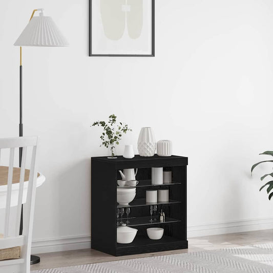 Sideboard Schwarze Eiche 60,5 x 37 x 67 cm Holzwerkstoff