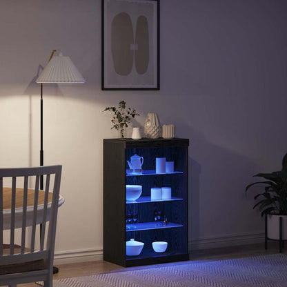 Sideboard Schwarze Eiche 60,5 x 37 x 100 cm Holzwerkstoff