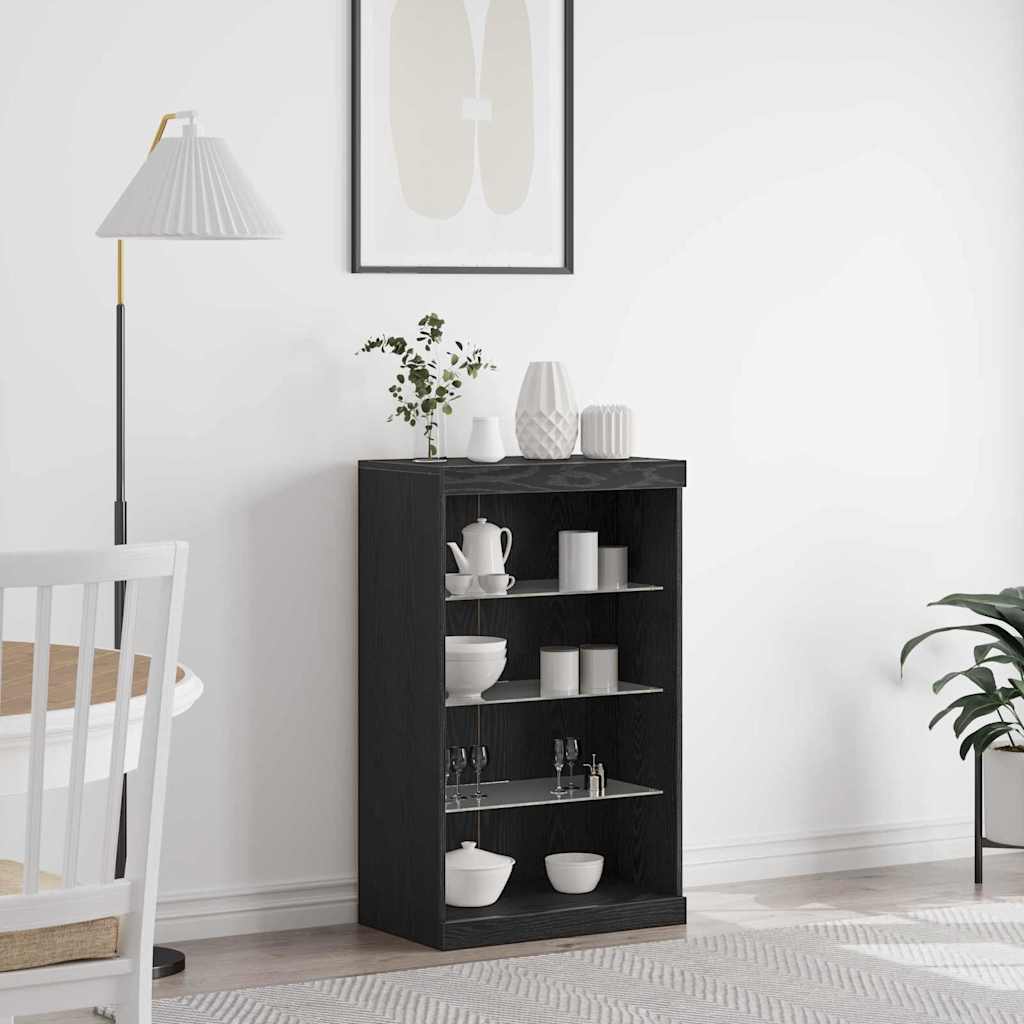 Sideboard Schwarze Eiche 60,5 x 37 x 100 cm Holzwerkstoff