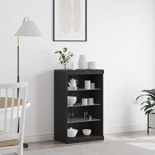 Sideboard Schwarze Eiche 60,5 x 37 x 100 cm Holzwerkstoff