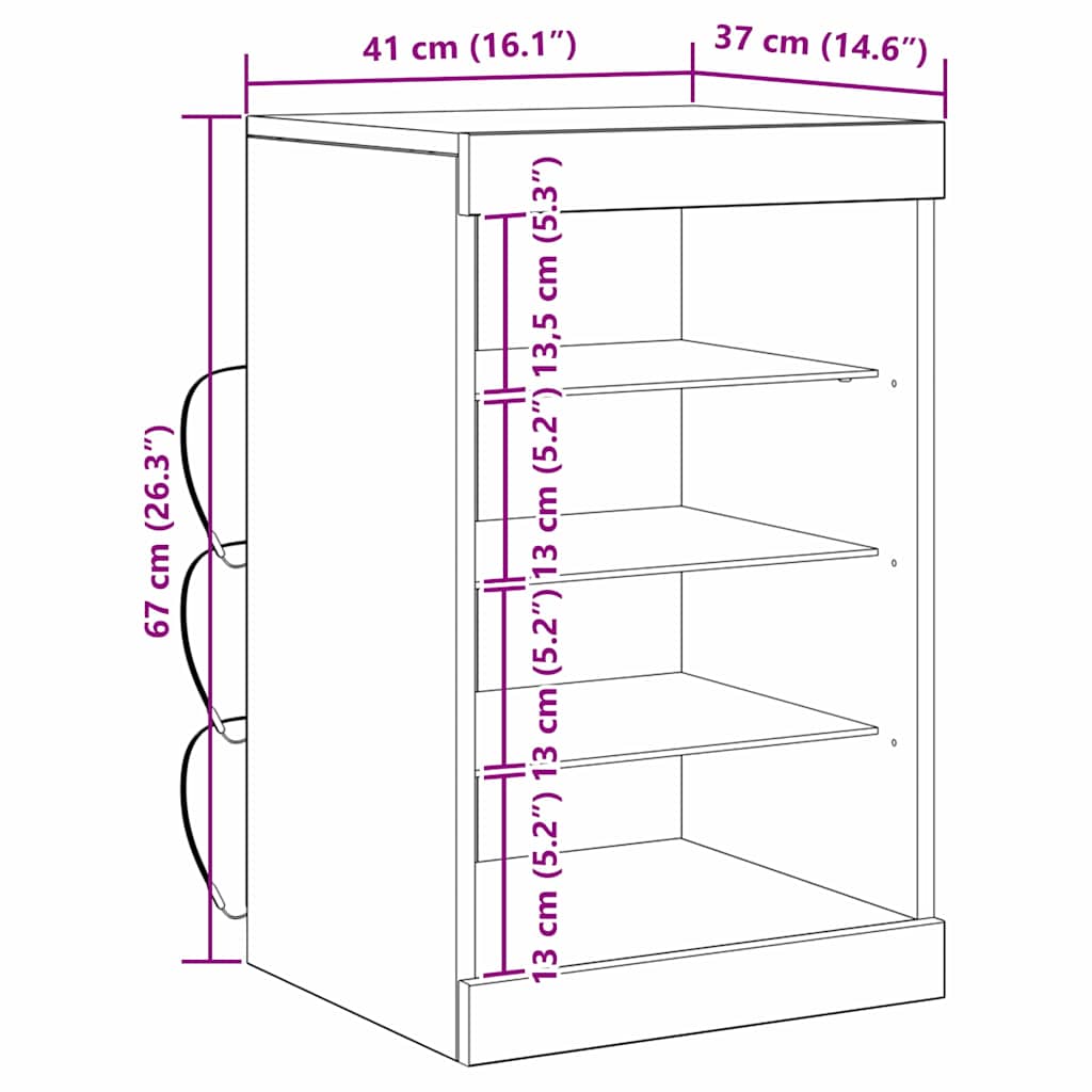 Sideboard Altholz 41 x 37 x 67 cm Holzwerkstoff