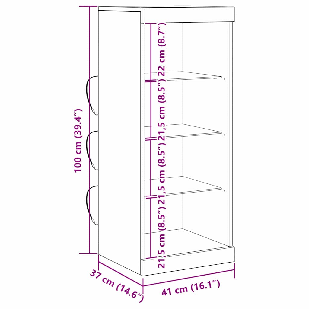 Sideboard Altholz 41 x 37 x 100 cm Holzwerkstoff