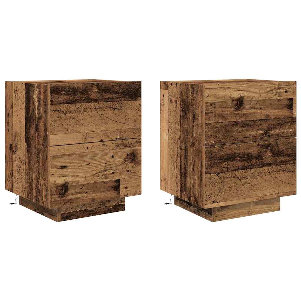 Nachttisch 2 pcs Altholz 45 x 40 x 55 cm Holzwerkstoff
