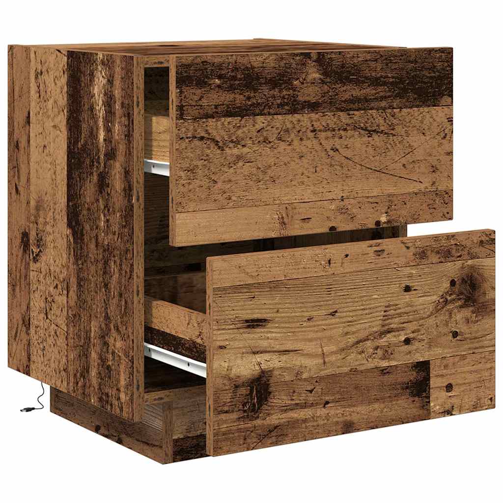 Nachttisch 2 pcs Altholz 45 x 40 x 55 cm Holzwerkstoff