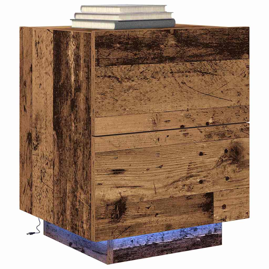 Nachttisch 2 pcs Altholz 45 x 40 x 55 cm Holzwerkstoff