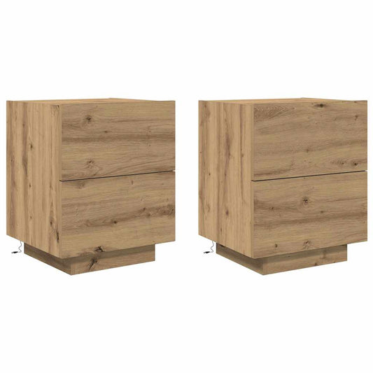 Nachttisch 2 pcs Eiche handwerklich 45 x 40 x 55 cm