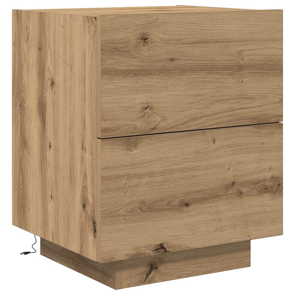 Nachttisch 2 pcs Eiche handwerklich 45 x 40 x 55 cm