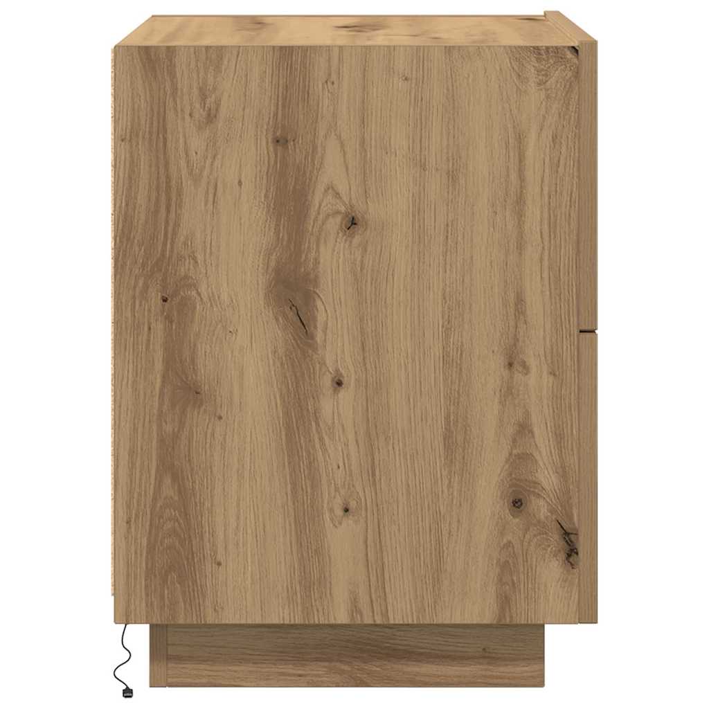 Nachttisch 2 pcs Eiche handwerklich 45 x 40 x 55 cm
