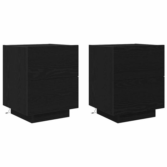 Nachttisch 2 pcs Schwarze Eiche 45 x 40 x 55 cm Holzwerkstoff