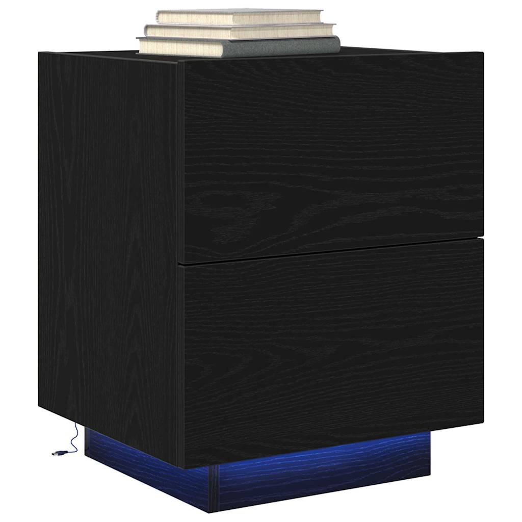 Nachttisch 2 pcs Schwarze Eiche 45 x 40 x 55 cm Holzwerkstoff