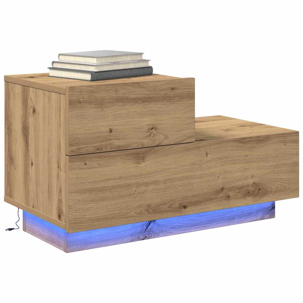 Nachttisch Eiche handwerklich 70 x 36 x 40.5 cm Holzwerkstoff
