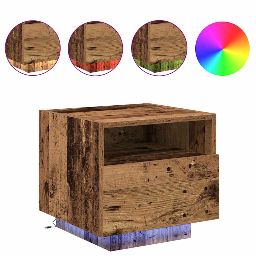 Nachttisch 2 pcs Altholz 40 x 39 x 37 cm Holzwerkstoff