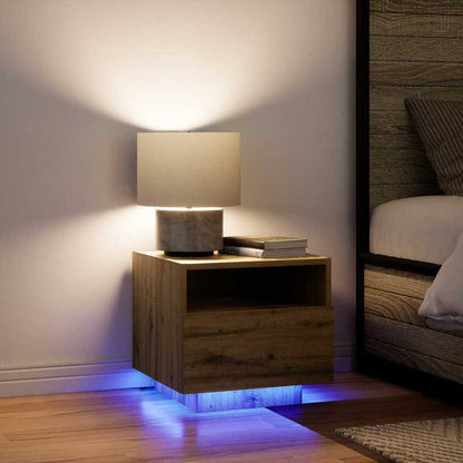 Nachttisch 2 pcs Eiche handwerklich 40 x 39 x 37 cm