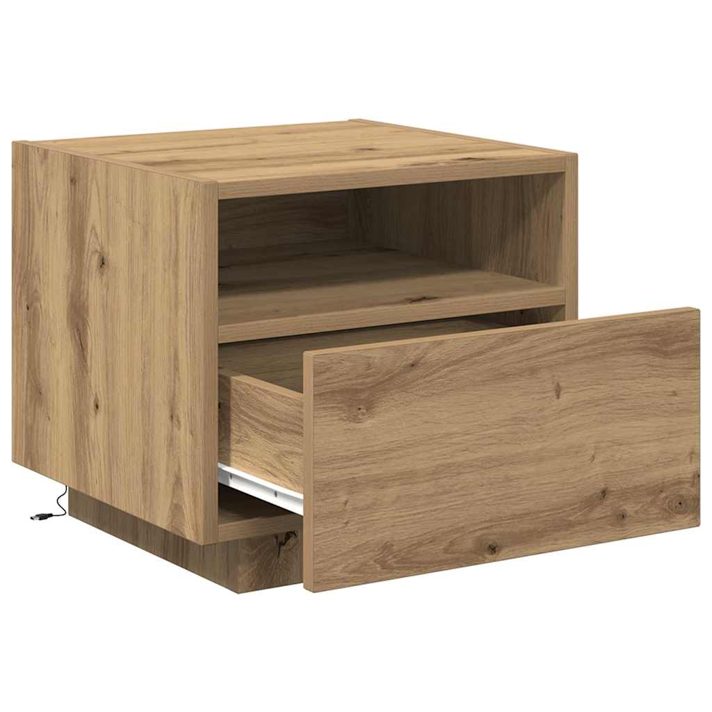 Nachttisch 2 pcs Eiche handwerklich 40 x 39 x 37 cm