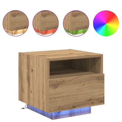 Nachttisch 2 pcs Eiche handwerklich 40 x 39 x 37 cm