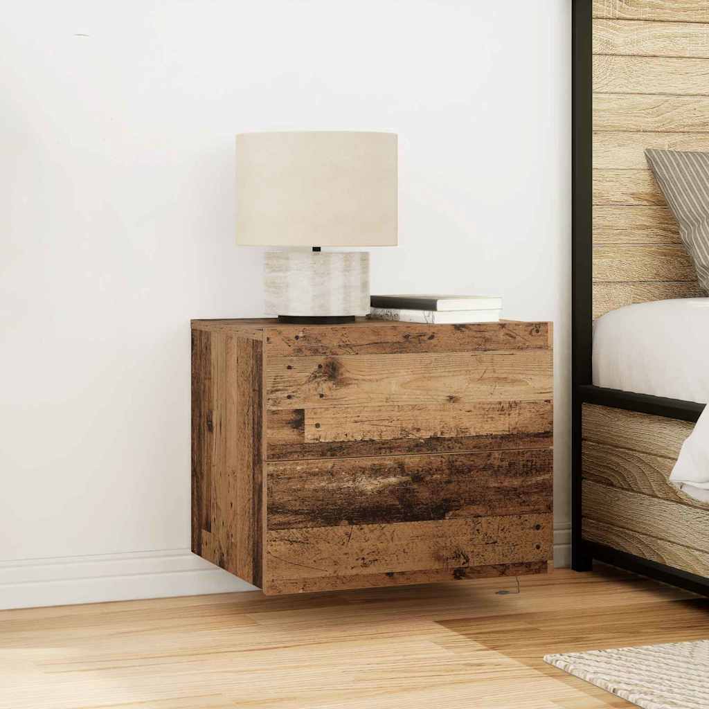 Wandmontierter Nachtschrank with Altholz 50 x 39 x 41 cm