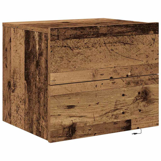 Wandmontierter Nachtschrank with Altholz 50 x 39 x 41 cm