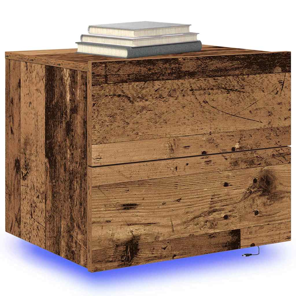Wandmontierter Nachtschrank with Altholz 50 x 39 x 41 cm