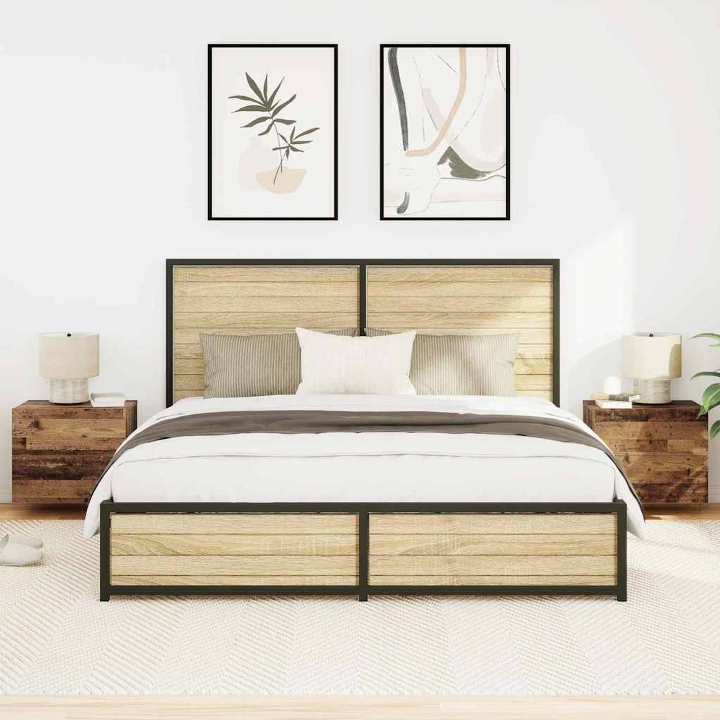 Wandmontierter Nachtschrank with 2 pcs Altholz 50 x 39 x 41 cm