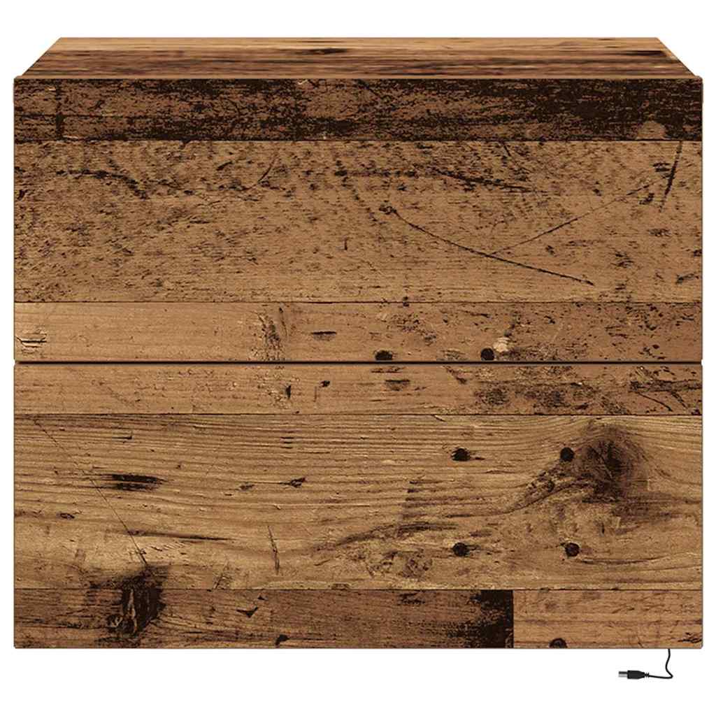 Wandmontierter Nachtschrank with 2 pcs Altholz 50 x 39 x 41 cm