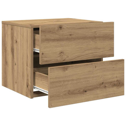 Wandmontierter Nachtschrank Eiche handwerklich 50 x 39 x 41 cm