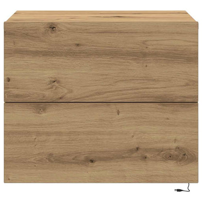 Wandmontierter Nachtschrank Eiche handwerklich 50 x 39 x 41 cm