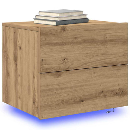 Wandmontierter Nachtschrank Eiche handwerklich 50 x 39 x 41 cm