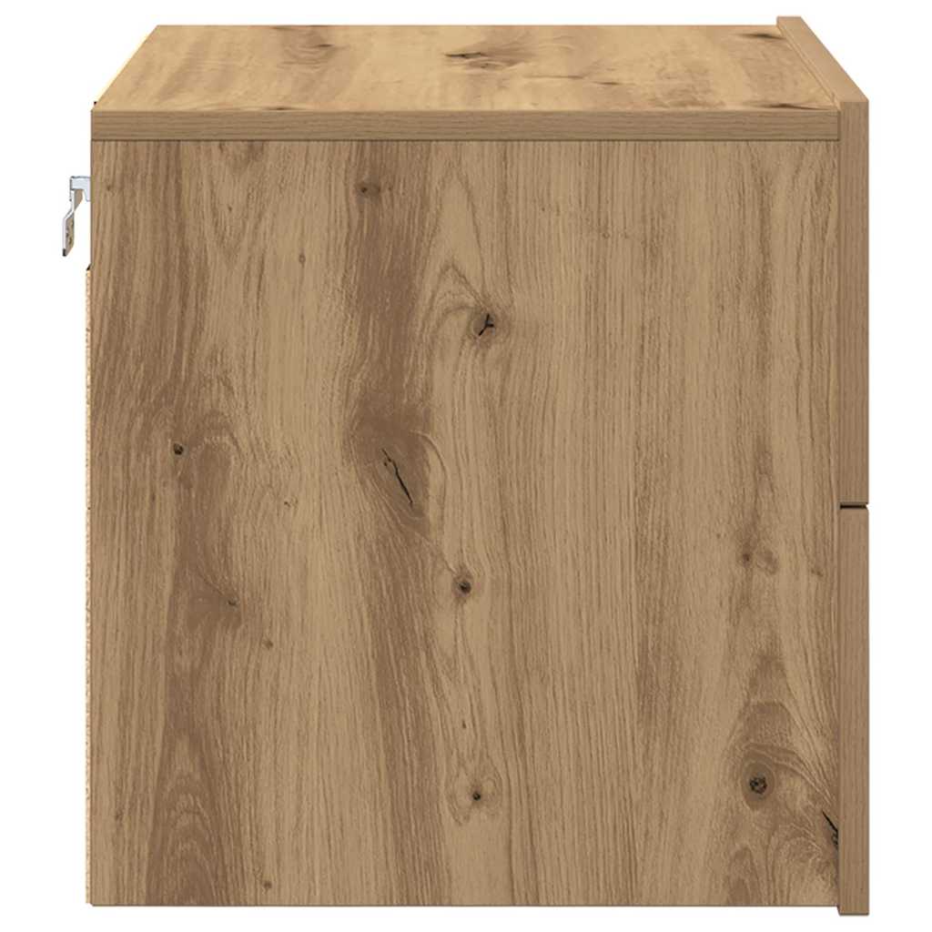Wandmontierter Nachtschrank Eiche handwerklich 50 x 39 x 41 cm