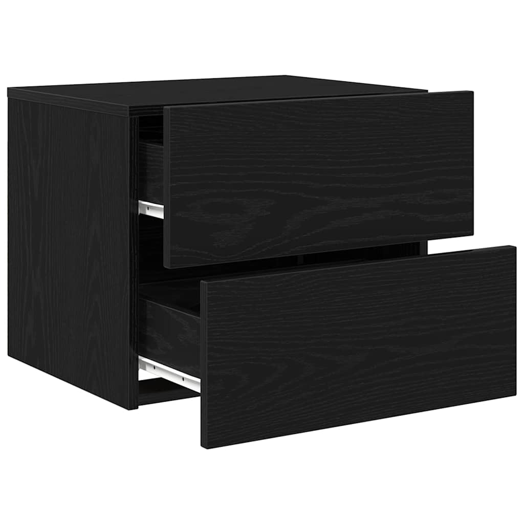 Wandmontierter Nachtschrank Schwarze Eiche 50 x 39 x 41 cm