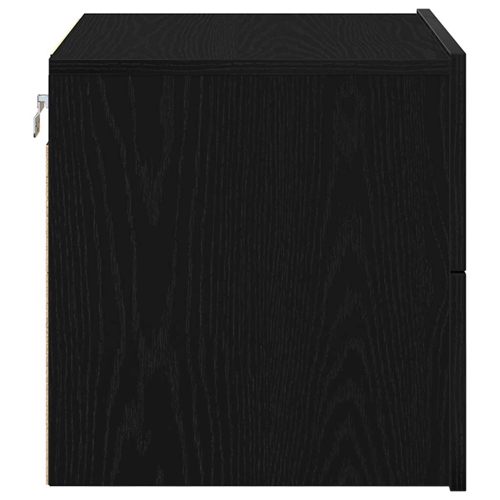 Wandmontierter Nachtschrank Schwarze Eiche 50 x 39 x 41 cm