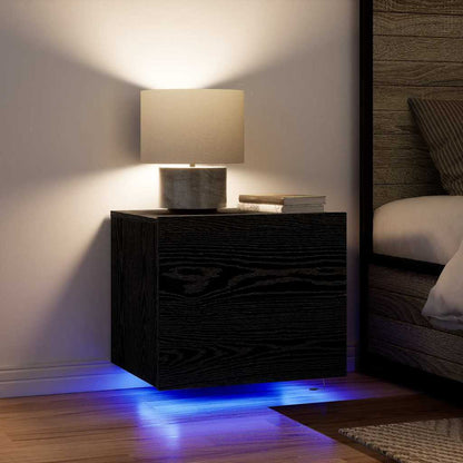 Wandmontierter Nachtschrank mit Schubladen 2 pcs Schwarze Eiche