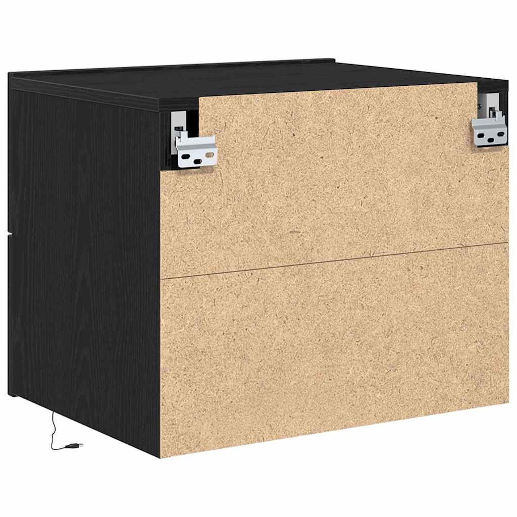 Wandmontierter Nachtschrank mit Schubladen 2 pcs Schwarze Eiche