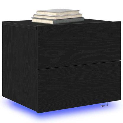 Wandmontierter Nachtschrank mit Schubladen 2 pcs Schwarze Eiche