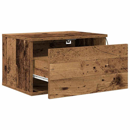 Wandmontierter Nachtschrank with Altholz 50 x 36 x 30 cm