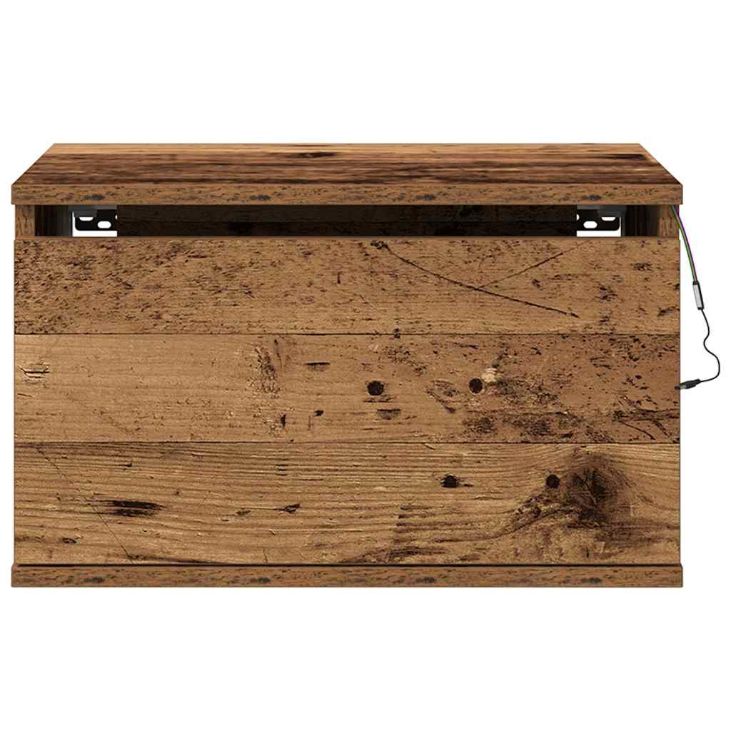 Wandmontierter Nachtschrank with Altholz 50 x 36 x 30 cm